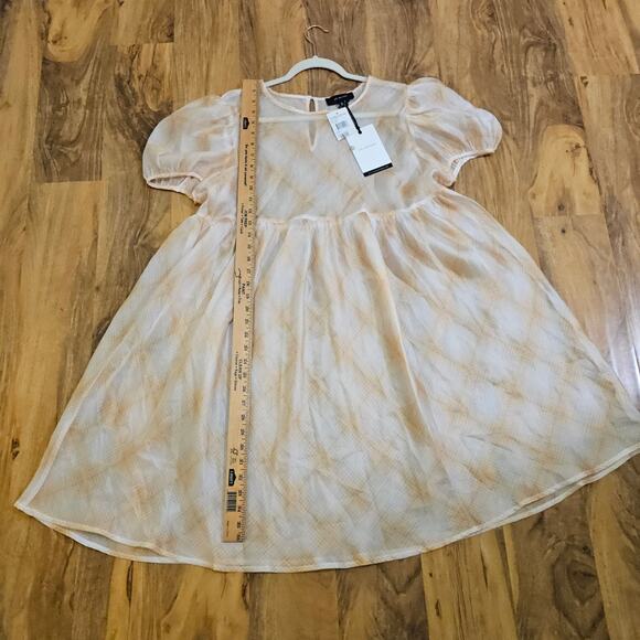 EN SAISON NWT SzL SheerLight GeometricPattern designs knee length dress Designer - Picture 5 of 15